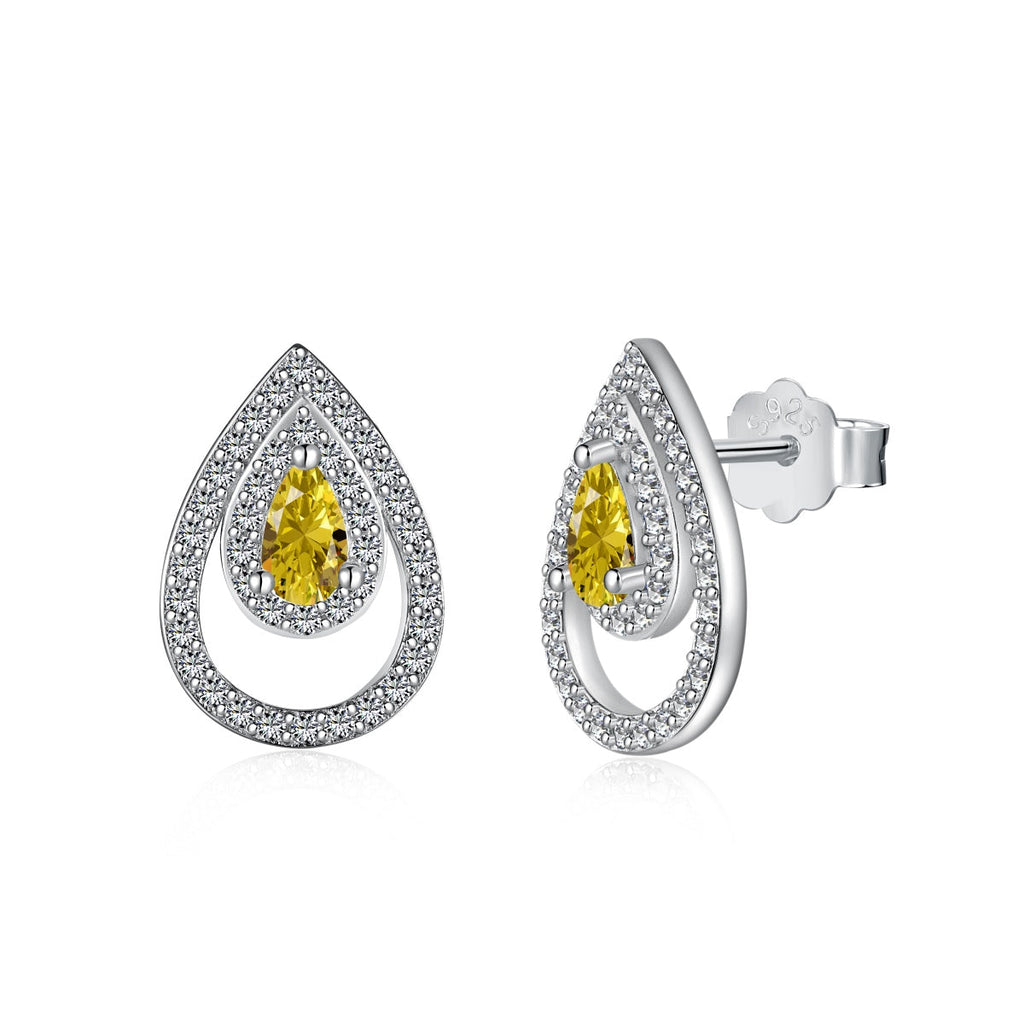 [Tonmkive Jewelry]Sparkling Delicate Water Drop Shape Daily Earrings
